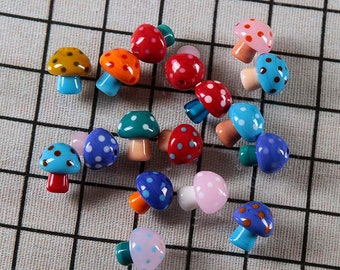 Lamp work 15x18mm Multi color mushroom Glass Beads Lucky Bead Design Charm Bracelet Handmade Beads DIY bracelets Ball Bead Supply