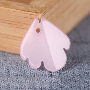 17x18mm Lamp work Candy Color Leaf Peony petals Glaze Bead Pendant Glass Bead DIY Charm Bracelet Necklace Bead Chain Earring Bead Supply image 4