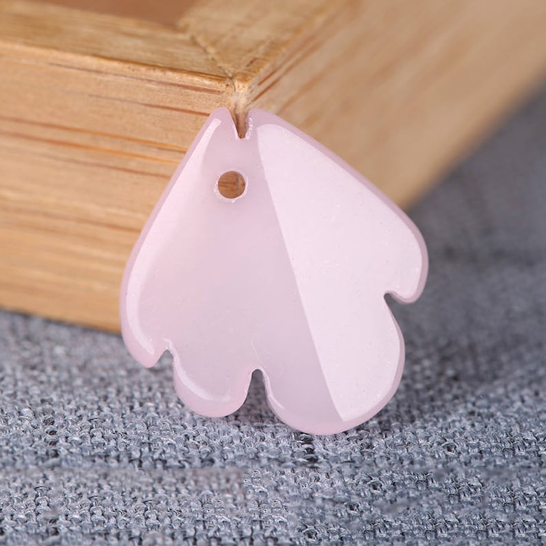 17x18mm Lamp work Candy Color Leaf Peony petals Glaze Bead Pendant Glass Bead DIY Charm Bracelet Necklace Bead Chain Earring Bead Supply image 4