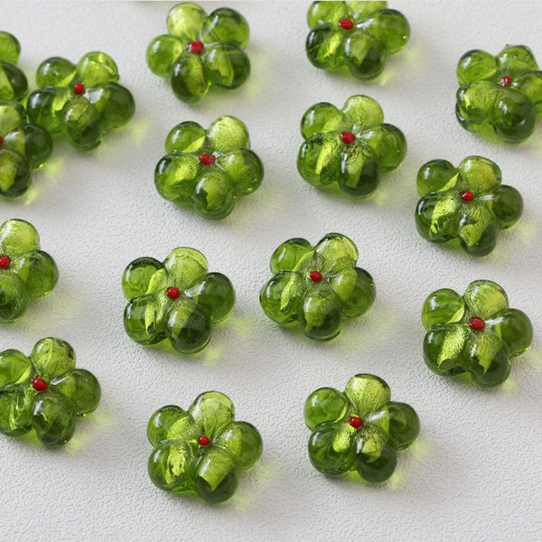 Glass Flower Beads Etsy