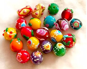 Lamp work Glaze Bead Glass Beads Charm Bracelet DIY Jewelry Craft Chain Necklace Bead