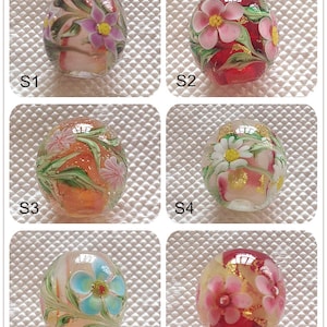 Lampwork 14mm 16mm Glaze Bead Glass Beads Grass Beauty Flower Bead Charm Bracelet DIY bracelets Glaze Bead Supply