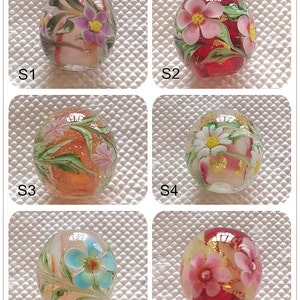 Lampwork 14mm 16mm Glaze Bead Glass Beads Grass Beauty Flower Bead Charm Bracelet DIY bracelets Glaze Bead Supply