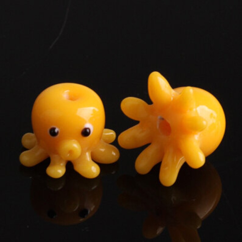 Glazed Bead 20x15mm Glass Beads Octopus Bead Charm Bracelet Etsy