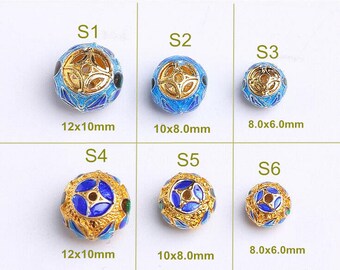 Cloisonne Bead Schmetterling geschnitzt Perlen Emaille Vergoldung Bead Design Bettelarmband asiatischen Stil Armbänder Bead Supply