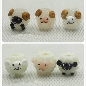 Glazed Bead 12x14mm Sheep Glass Beads Ram Lamp Bead Animal Bead Charm Bracelet DIY bracelets Japanese Style Bead Animal Bead