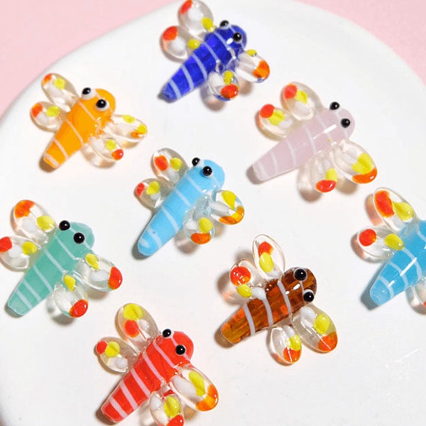 Glazed Bead 25x28mm Dragonfly Glaze Bead Glass Beads Insect Bead Charm Bracelet DIY bracelets Japanese Style Bead Animal Bead