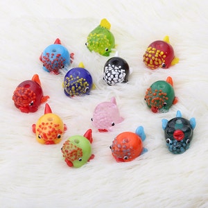 Glazed Bead 14x15x22mm Lucky Clown Fish Glass Beads Handmade Bead Charm Bracelet DIY bracelets Japanese Style Water Animal Bead