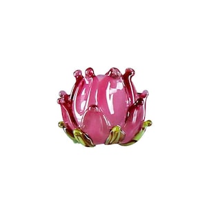 Lámpara de trabajo 14x15mm Tulipanes Flor Vidrio Cuentas Lucky Bead Design Charm Bracelet Handmade Beads DIY pulseras Bead Supply