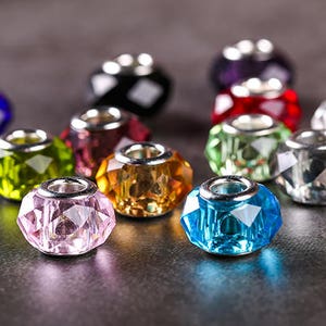 Big Hole 5.0mm Color Section Lampwork Glass Beads Solid Color Bead Fit European Charm Bracelets bracelets Big Hole Bead On Sale
