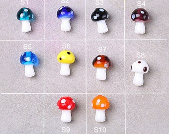 2pieces of single color Glazed Bead 17x12x12mm Mushroom Glass Beads Dots Bead Charm Bracelet DIY bracelets Japanese Style Bead Supply