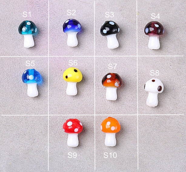 Glazed Bead 17x12x12mm Mushroom Glass Beads Dots Bead Charm Bracelet …