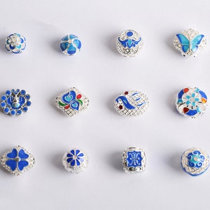 Cloisonne Bead Spacer Beads Enamel Beauty Art Bead Design Charm Bracelet Asian Bead Supply