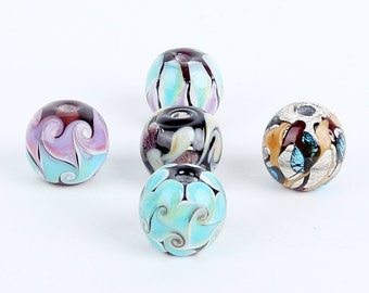 Lamp work 14mm Paint Universe Glass Beads Lucky Bead Design Charm Bracelet Handmade Beads DIY bracelets Ball Bead Supply