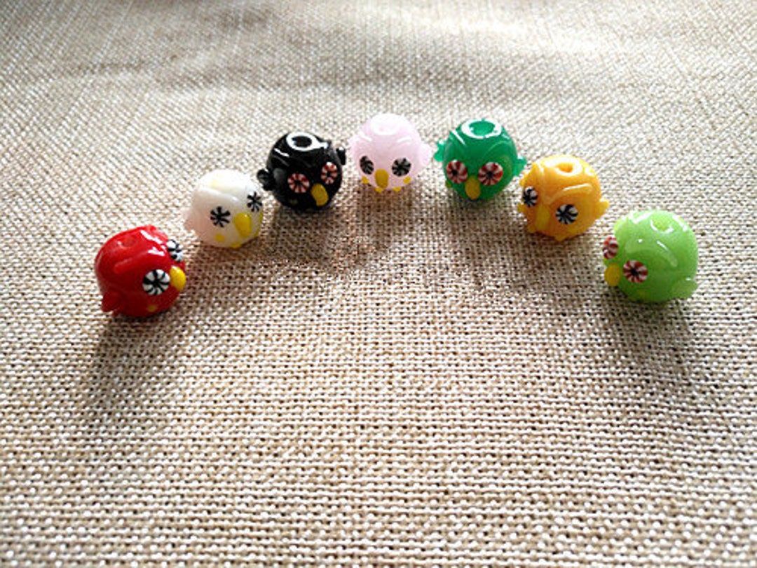 One Set 7pieces Chicken 14mm Glazed Bead Animal Glass Beads Etsy
