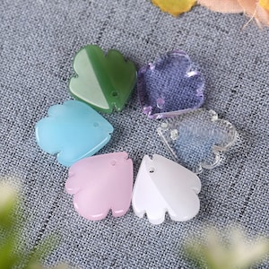 17x18mm Lamp work Candy Color Leaf Peony petals Glaze Bead Pendant Glass Bead DIY Charm Bracelet Necklace Bead Chain Earring Bead Supply image 1