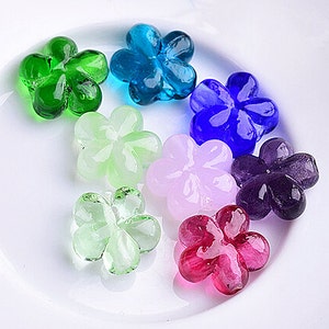 Lamp work 14x5mm Bueaty Flower Glaze Bead Glass Beads Lucky Bead Design Charm Bracelet Handmade Beads DIY bracelets Bead Supply
