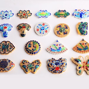 Cloisonne Bead Muti holes Beads Pendant Beauty Enamel Bead Design Charm Bracelet Asian Bead Supply