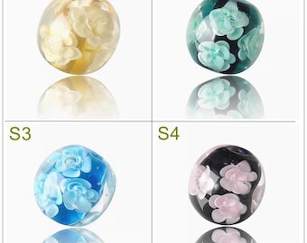 Lampwork 16mm 20mm Peony Flower Glaze Bead Glass Bead Charm Bracelet DIY Necklace Chain Necklace Craft Supply