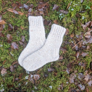 Chiengora (Collie) socks in different sizes/ itchy socks/handknitted dog hair socks/ dog + sheep wool socks/ therapeutic socks/ rustic socks