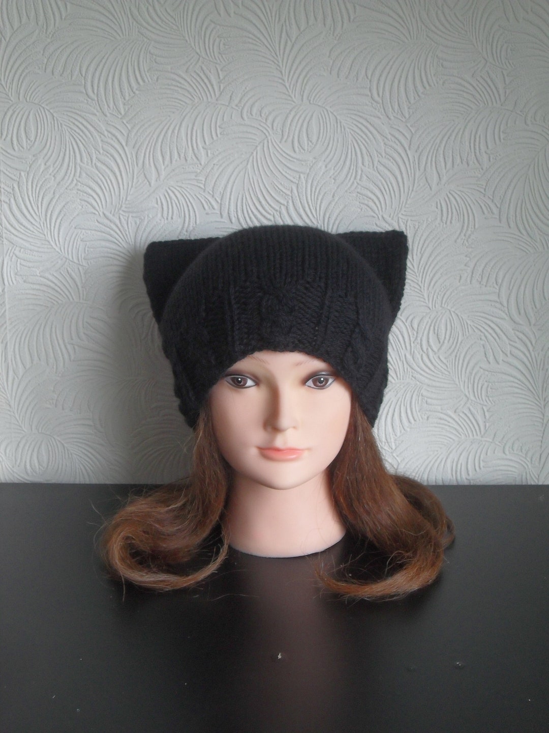 Cat Ear Hat/ Cat Ear Beanie/ Black Cat Inspiration/ Beanie for Etsy