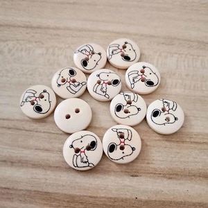 Set of 10 pieces Dog buttons / Wooden buttons x 10/ Cute Dog buttons/ Puppy button/ Decorative buttons/ Child buttons/ Gift for girl/ Gift