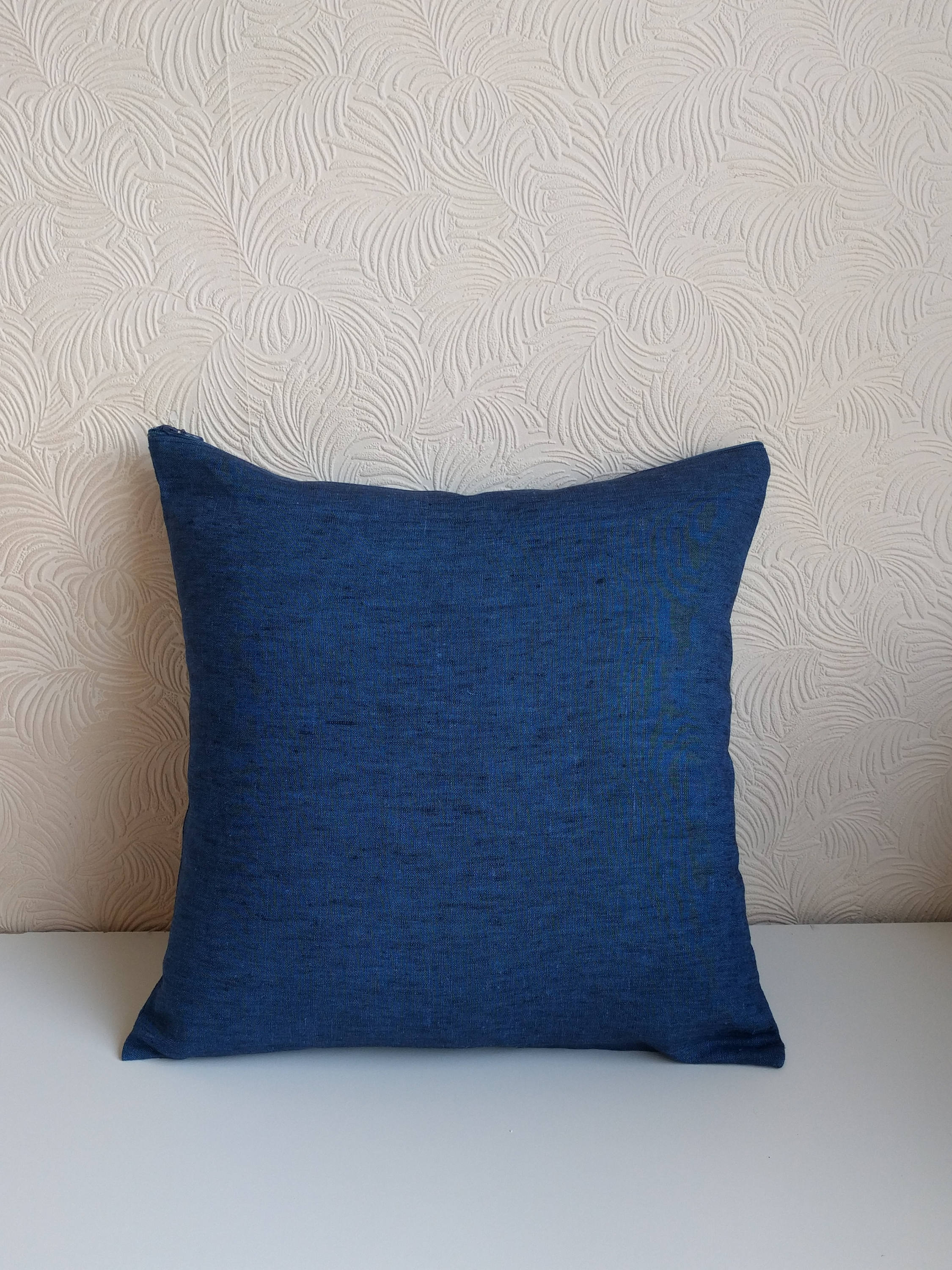 Dark blue linen decorative pillow cover handmade /pillow case/ Etsy