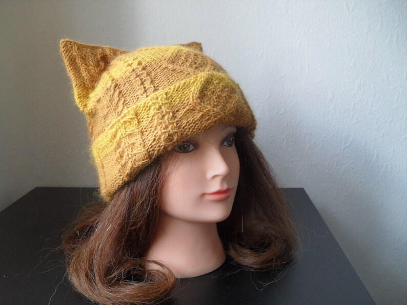 Womens winter hat \u2013 Cat ear hat \u2013 Cat beanie \u2013 Cat hat- Knit hat \u2013 ARISTOC\u2019ATS hat for women Alpaca hat Beanie for women Winter beanie