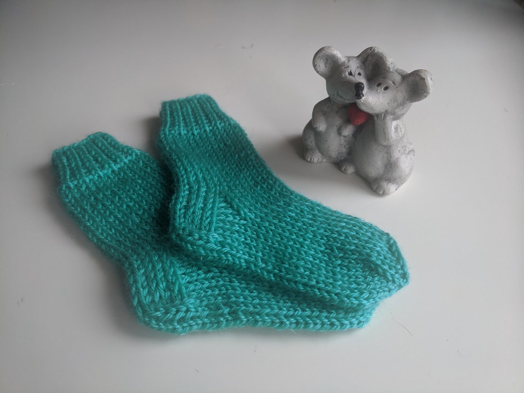 Green - Kumaun Hand Knitted Acrylic Woolen Socks - Kids main image 0