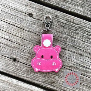 Hippo Keychain, Hippopotamus Keychain, Hippo Keyring, Hippo Purse Charm, Hippopotamus Charm, Hippo Keyfob, Hippo Bag Tag, Hippo Swag