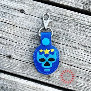 Wresting Mask Keychain, Wrestling Mask Key Chain, Wrestling Mask Key Ring, Wrestler Mask, Lucha Libre Mask, Luchador Mask, Lucha Mask, Blue