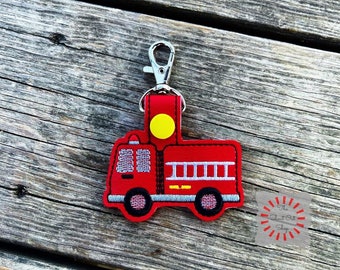 Fire Truck Keychain, Fire Truck Key Chain, Fire Truck Keyring - Main Image