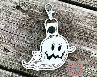 Ghost Keychain, Ghost Key Chain, Ghost Keyring, Ghost Key Ring, Boo, Angry Ghost, Halloween, Spooky Season, Trick Or Treat, Ghost Gift