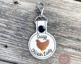 Crazy Chicken Lady Keychain, Crazy Chicken Lady Key Chain, Crazy Chicken Lady Key Ring, Chicken Lovers, Chicken Mom, Chick Mom, Farmhouse