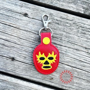 Wresting Mask Keychain, Wrestling Mask Key Chain, Wrestling Mask Key Ring, Wrestler Mask, Lucha Libre Mask, Luchador Mask, Lucha Mask, Red