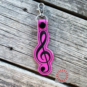 Treble Clef Keychain, Treble Clef Key Chain, Treble Clef Keyring, Treble Clef Keyfob, Treble Clef Charm, Music Keychain, Music Note Keychain