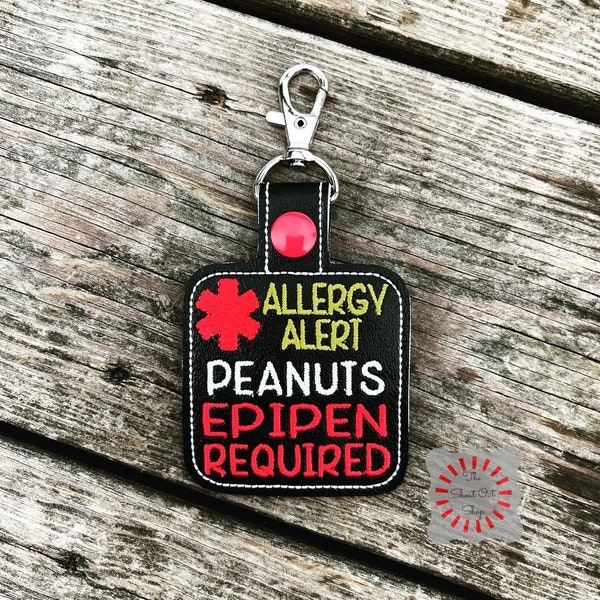 Peanut Allergy Alert Keychain, Nut Allergy Warning, Nut Allergy Alert, Peanuts Allergy Keyring, Epipen Required Keychain, Medical Alert Help