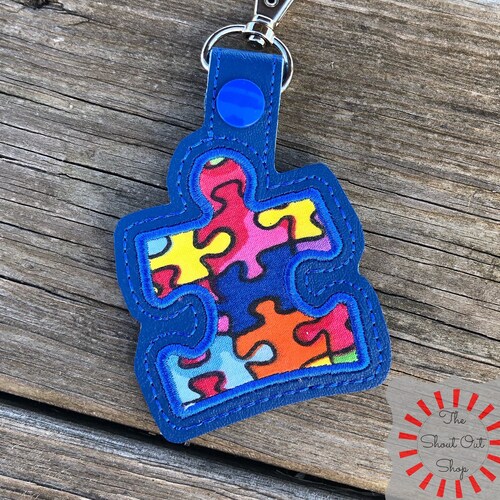 Autism Raise Awareness Handmade Items - AUTISM AWARENESS LANYARD W/ ID TAG