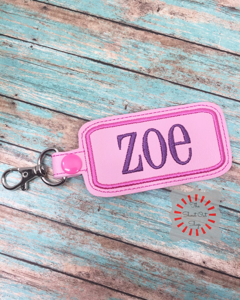 Personalized Keychain Embroidered Keychain Name Tag Bag Etsy