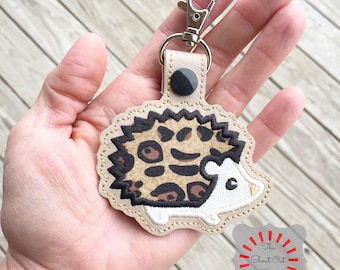 Hedgehog Keychain, Hedgehog Key Chain, Hedgehog Keyring, Hedgehog Keyfob, Embroidered Cheetah Hedgehog, Animal Lover, Purse Charm, Gift