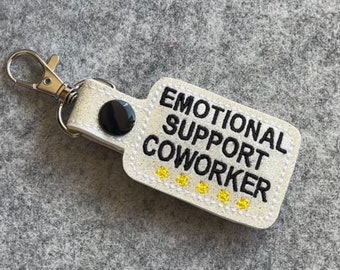 Emotional Support Coworker Keychain, Emotional Support Key Chain, Emotional Support Key Ring, Coworker Keyring