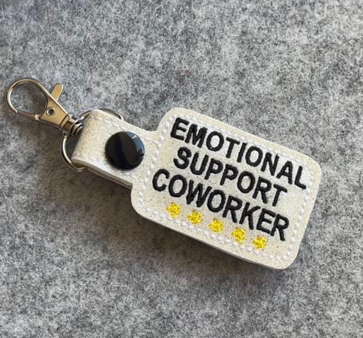 TheShoutOutShop Emotional Support Coworker Keychain, Emotional Support Key Chain, Emotional Support Key Ring, Coworker Keyring