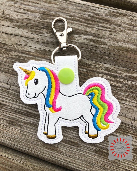 Personalised shop unicorn keyring