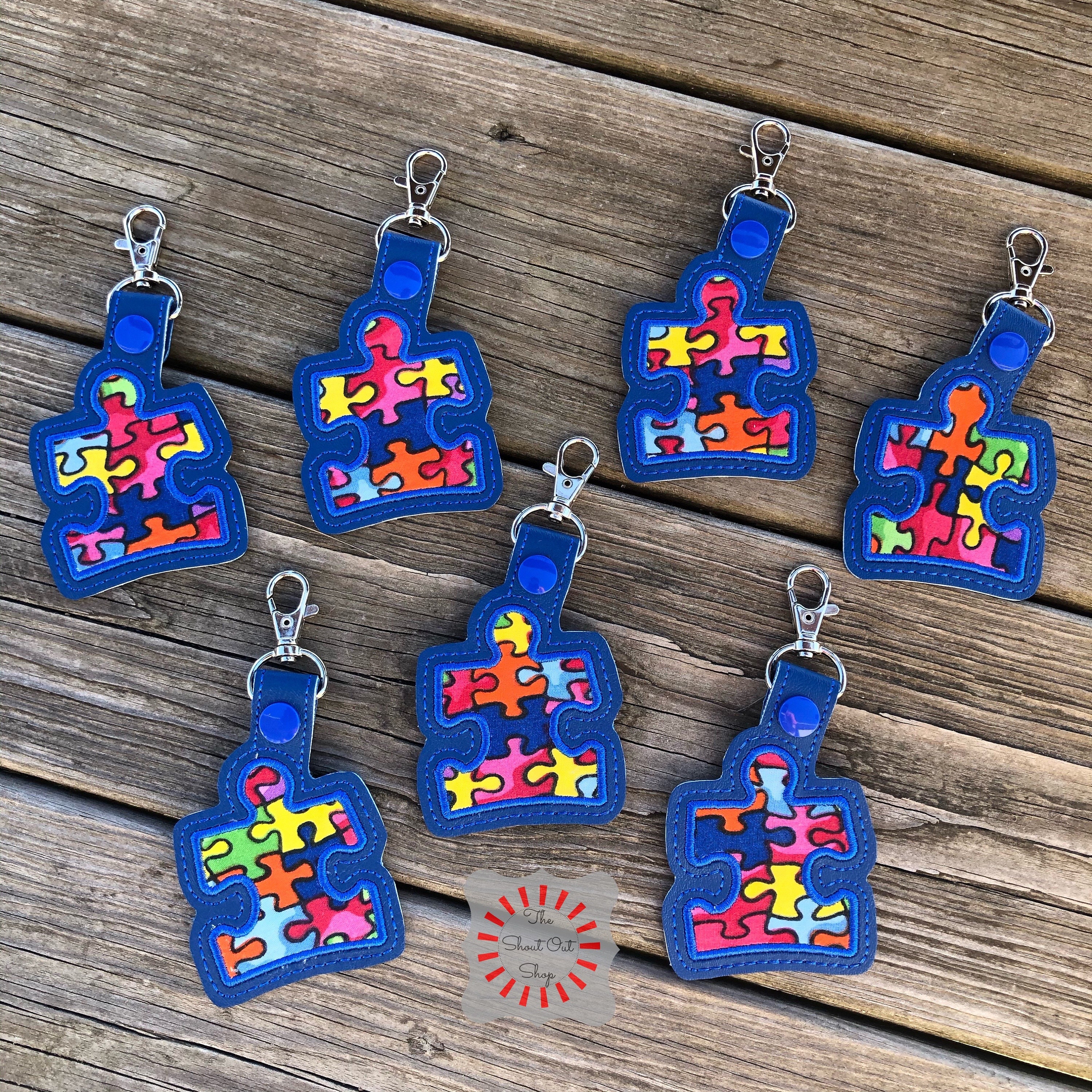 Puzzle Piece Key Chain, Autism Awareness Keychain, Autism Keychain ...