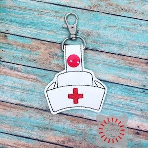 Nurse Hat Keychain, Nurse Hat Key Chain, Nurse Hat Keyring, Nurse Hat Keyfob, Nurse Hat Purse Charm, Nurse Hat Bag Tag, Nurse Gift, Swag