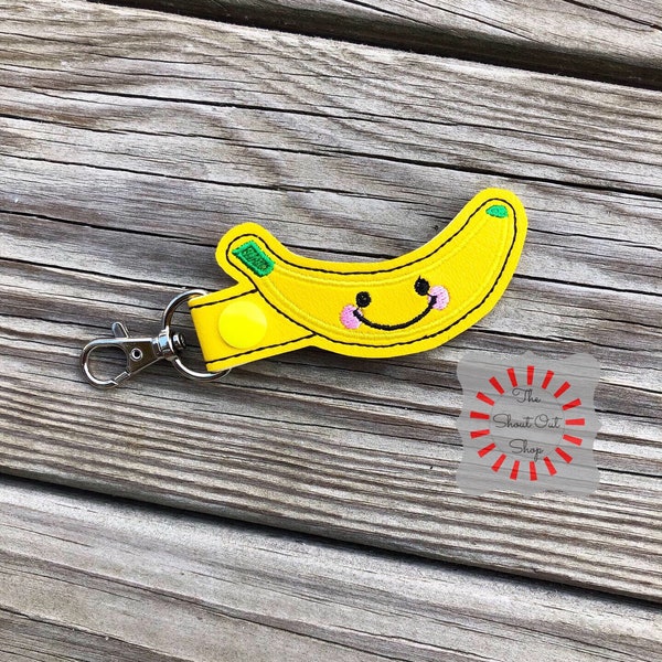 Banana Keychain, Banana Key Chain, Banana Keyring, Banana Key Ring, Banana Split, Bananas Charm, Foodie, Food Lover, Fruit, Gag Gift, BFF