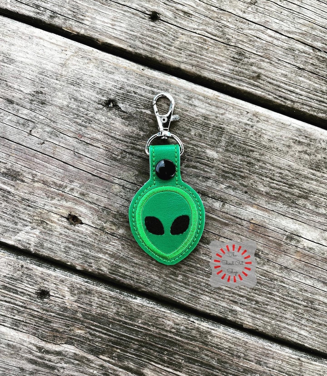 Alien Schlüsselanhänger Winking Little Green Man Keychain Double