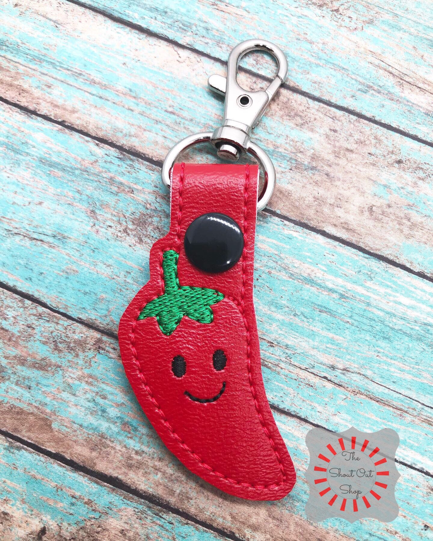 Jalapeno Keychain, Jalapeno Key Chain, Spicy Pepper Keyring, Chili