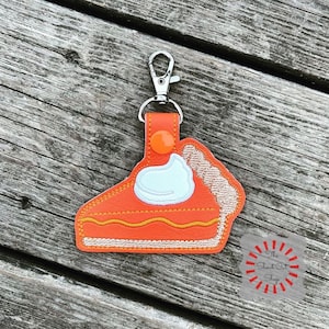 Pumpkin Pie Keychain, Pumpkin Pie Key Chain, Pumpkin Pie Keyring, Pumpkin Pie Key Ring, Pie