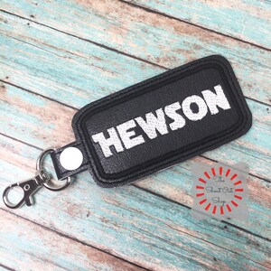 Personalized Keychain, Embroidered Keychain, Name Tag, Bag Tag, Backpack Tag, Bookbag Tag, Back To School, Sports Bag Tag, Star Battle Font